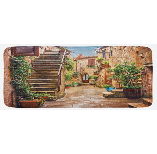 Niamh Italian Old Stone Street Houses Kitchen Mat