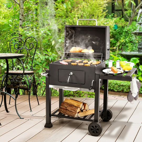 Dakota Fields 121cm Barrel Charcoal BBQ