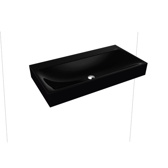 Black Steel Enamel Rectangle Bathroom Sink