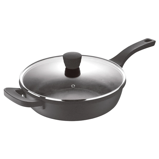 28Cm Aluminum Induction Deep Frying Pan with Lid