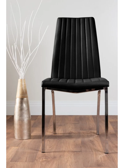 Leonardo Black Leg Glass Dining Table & 6 Black Isco Chairs