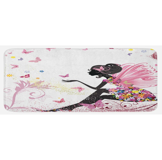 Fantasy Kitchen Mat Fantasy Girl In Flowers