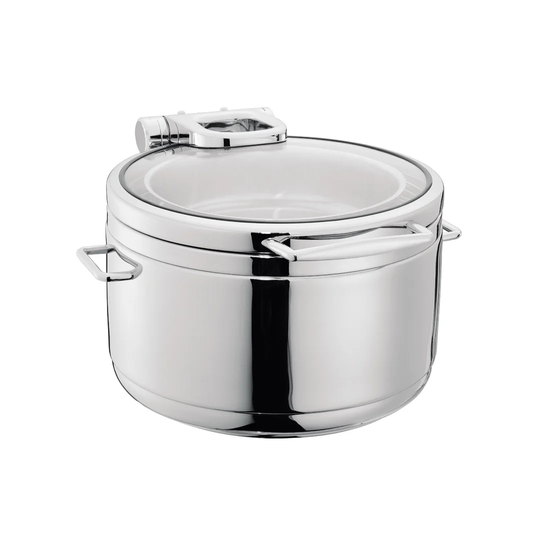 Fine Dine De Luxe Round Chafing Dish with Glass Cover