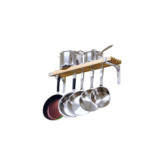 cooks Standard Wall Mounted Wooden Pot Rack, 36 by 8-Inch