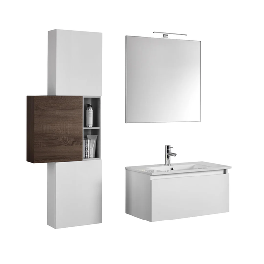 Tuvalu 3-Piece Bathroom Furniture Set with LED Mirror