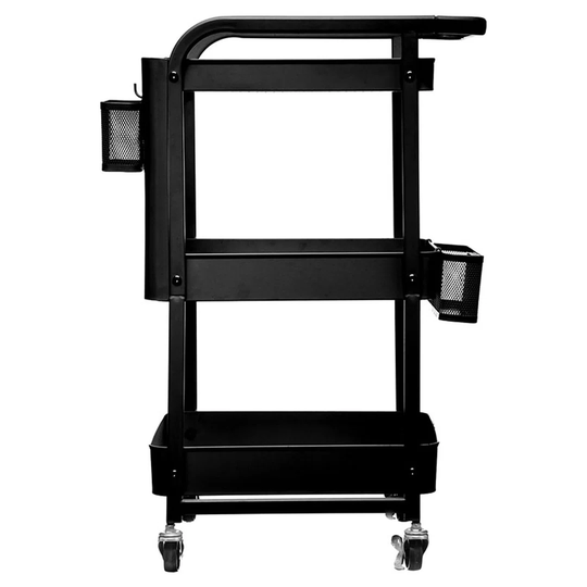 3-Tier Trolley Hadan Pakoworld Metal Black 51X29,5X76cm