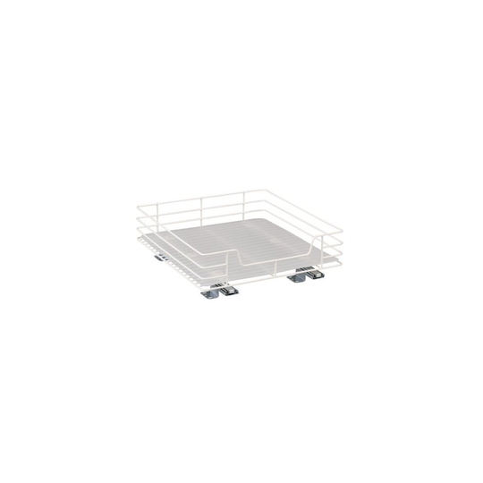 Household Essentials 1516-1 Glidez Undersink Sliding Organizer | Pull Out Cabinet Shelf | White | 15-Inch