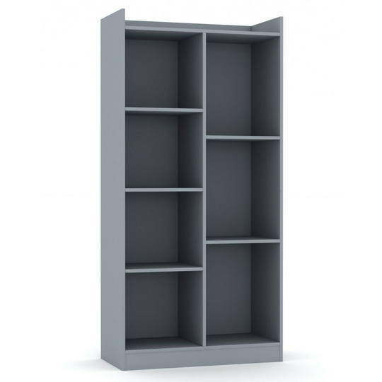 (Grey, Tall) Wooden Bookcases | Tall or Wide Storage Rack Units