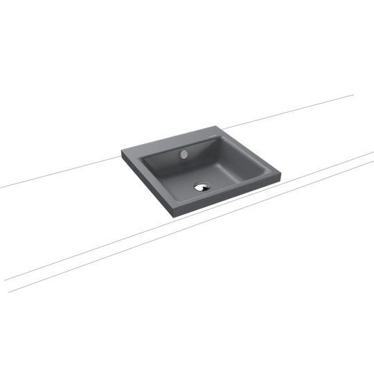 Puro Cool Grey Steel Enamel Square Inset Bathroom Sink
