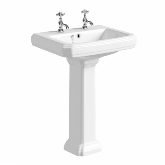 White Vitreous China U-Shaped Bathroom Sink