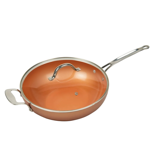 Masterpan 30Cm Non-Stick Aluminum Wok with Lid