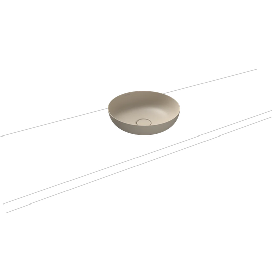 Miena Warm Beige Steel Enamel Circular Bathroom Sink