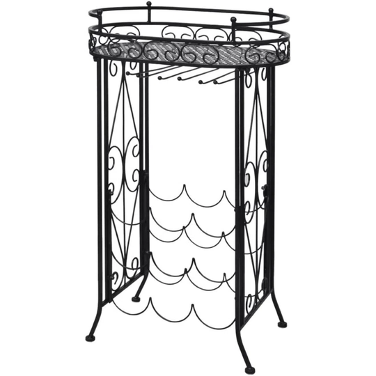 Metal Wine Storage 9 Bottles Wine Rack Wine Table Side Table Stand