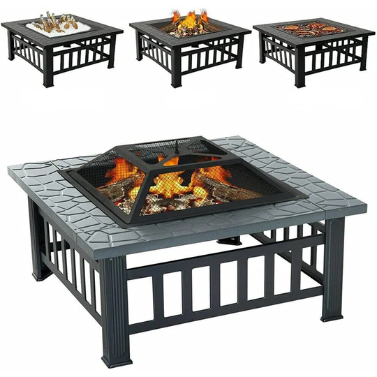 Mcglone 36Cm H x 81Cm W Steel Wood Burning Outdoor Fire Pit with Lid