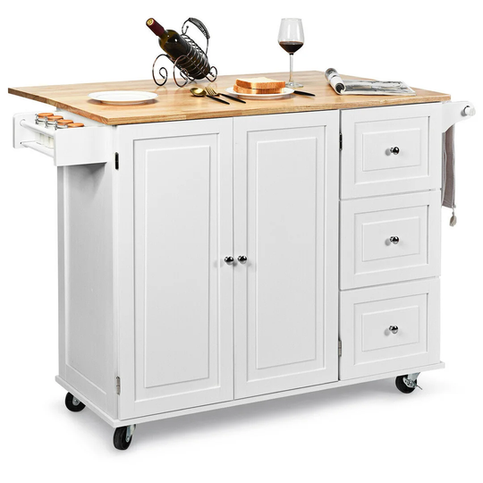 Debolt 136 Cm Kitchen Island with Locking Wheels