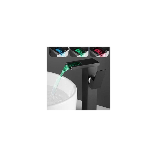 (Black) Water Power LED Waterfall Faucet