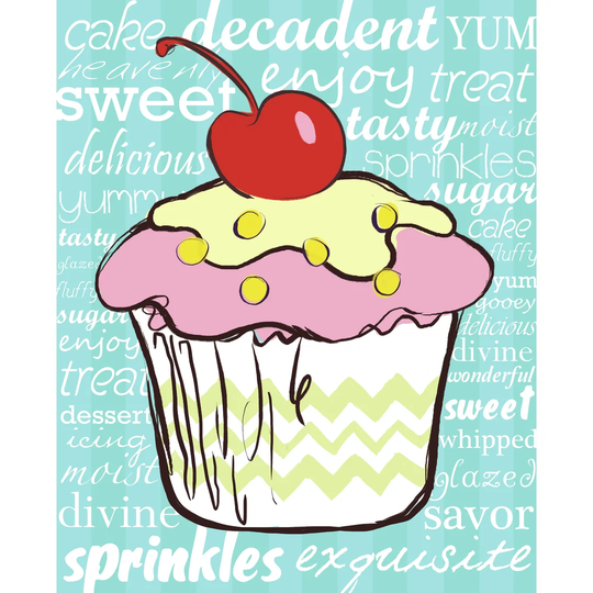 Sweet Cupcake - Wrapped Canvas Painting Print