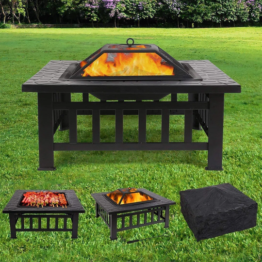 Dimson 45Cm H x 81Cm W Iron Wood Burning Outdoor Fire Pit