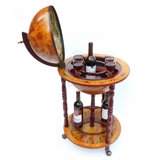 WestWood Globe Shaped Mini Bar Drinks Cabinet Retro Style Trolley Bottles 360MM