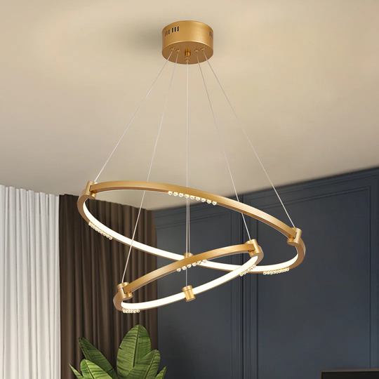 Sabb 2-Light Geometric LED Chandelier