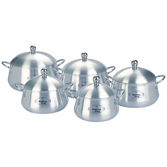 5pc Belly Saucepans Stockpot Soup Pot with Lid & Double Handle