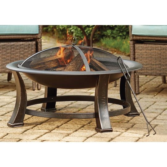 Procter 44Cm H x 76Cm W Steel Wood Burning Outdoor Fire Pit with Lid