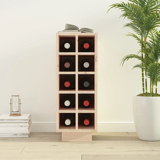 Labresha 10 Bottle Solid Wood Floor Wine Bottle Rack