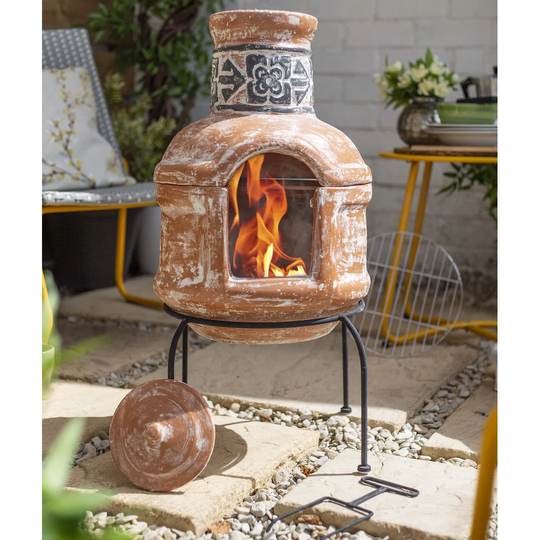 Blanca Clay Wood Burning Chiminea