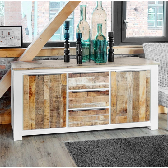 Dragomila 176Cm Wide 3 Drawer Solid Wood Sideboard
