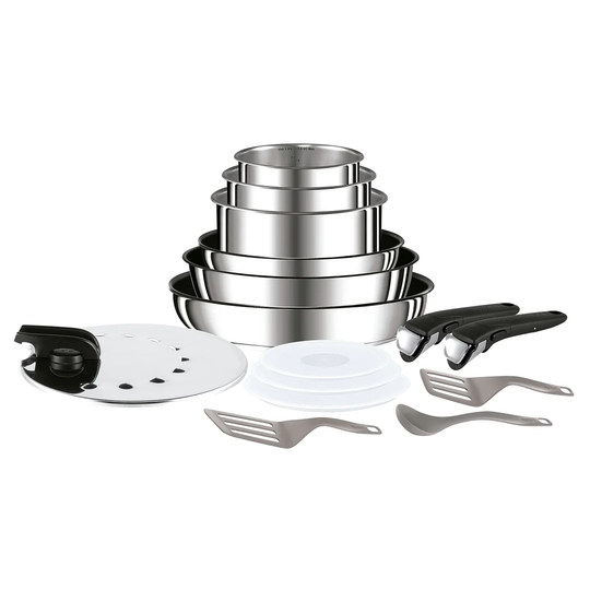 Belfry Kitchen Berna 15 Pieces Stainless Steel Non Stick Cookware Set