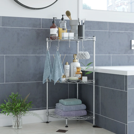 Hyslop 40Cm W x 70Cm H x 29Cm D Metal Free-Standing Bathroom Shelves