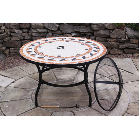 Calenta Traditional Tile Mosaic two in one BBQ Firebowl and Table