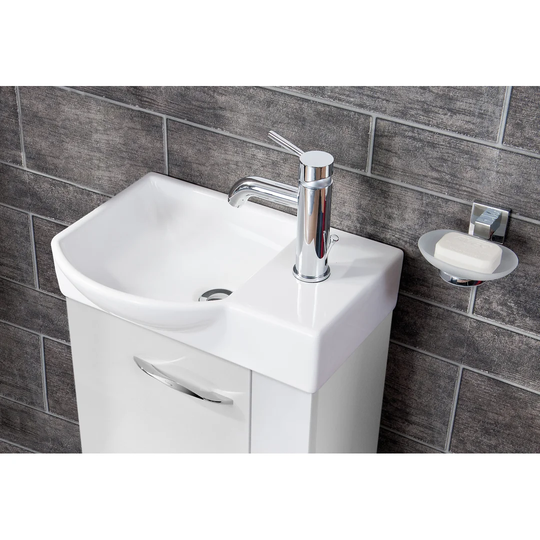Vincent Glossy White Ceramic Cloakroom Basin Bathroom Sink with Overflow