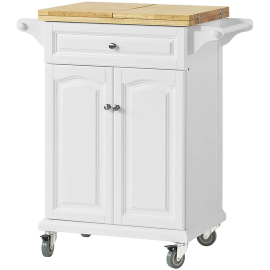 Beata 120 Cm Kitchen Trolley with Locking Wheels