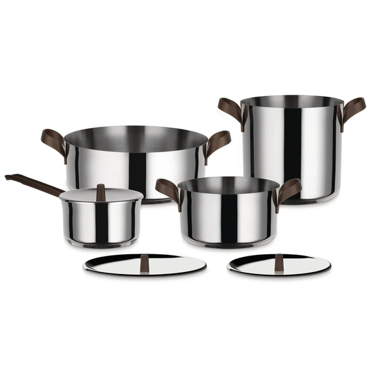 Alessi Edo pot set 7 pieces stainless steel