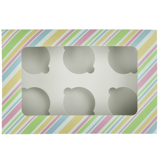 (Multi-Coloured, 2 Pack) Cupcake Boxes With Inserts And Display Window