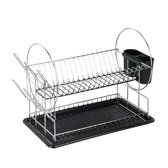 WENKO "Premium Duo" Dish Rack, Silver