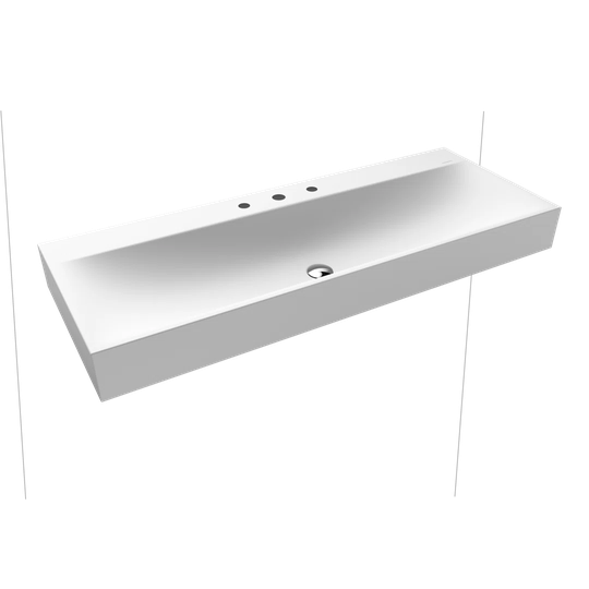Alpine White Matt Metal Rectangular Inset Basin Bathroom Sink