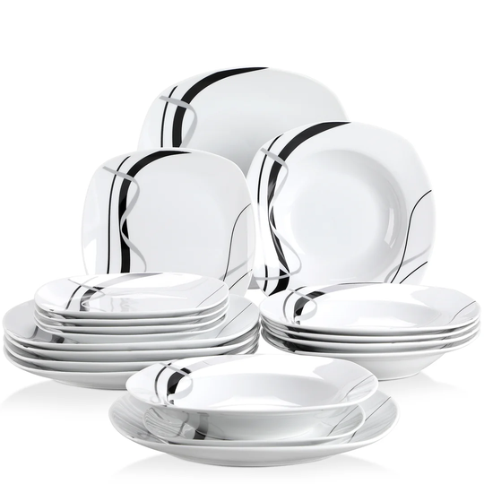 Fionc 18 Piece Dinnerware Set, Service for 6