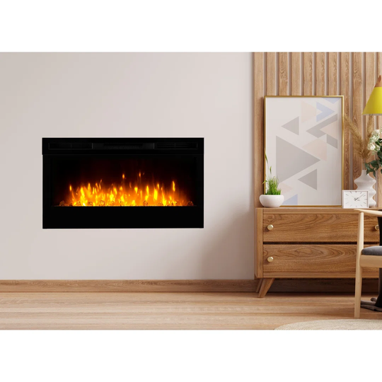 Dimplex Prism Optiflame Wall Fire, Linear Electric Fireplace, recess or surface mounting