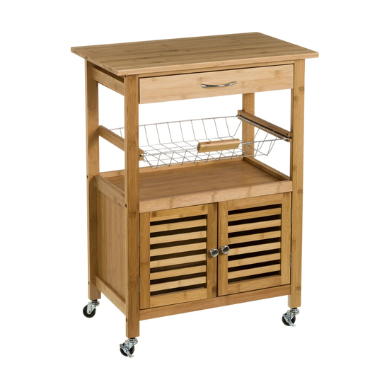 Marilee 60Cm Solid Wood Kitchen Trolley