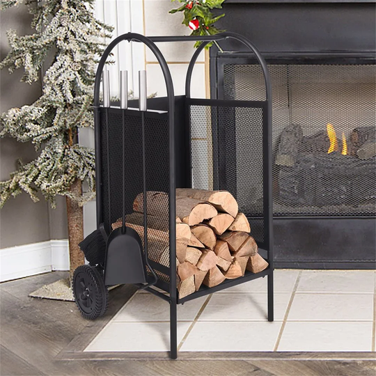 Aachal 35.5Cm W Metal Log Rack