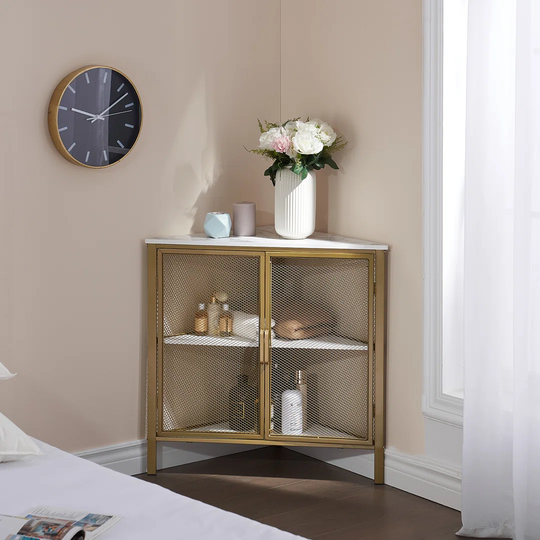 Sarvis Solid Wood 2 - Door Triangular Side Table