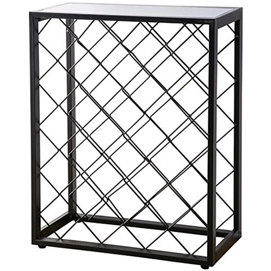 32 Bottle Wine Rack With Glass Table Top