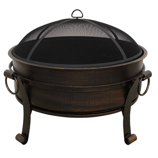 Hofstetter 66Cm H x 93Cm W Steel Wood Burning Outdoor Fire Pit with Lid