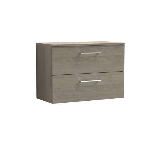 800Mm Wall Hung 2-Drawer Vanity with Worktop