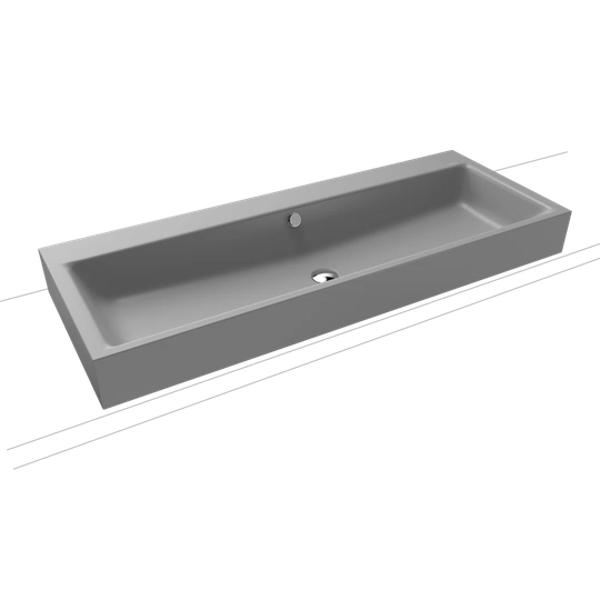 Grey Steel Enamel Rectangular Countertop Basin Bathroom Sink