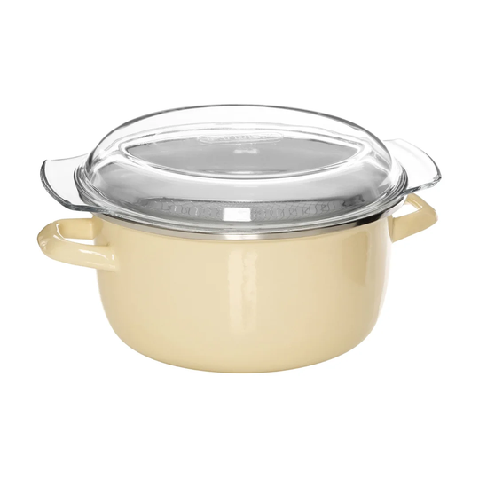 Symple Stuff Enamel on Steel Deep Fat Fryer with Glass Pyrex Lid