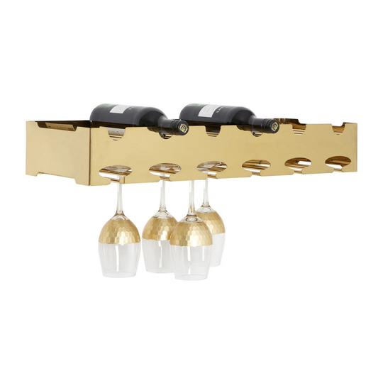 Betances 6 Bottle Gold Finish Wine Rack