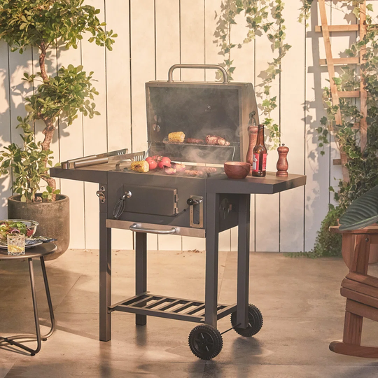 VonHaus 45cm Barrel Charcoal BBQ